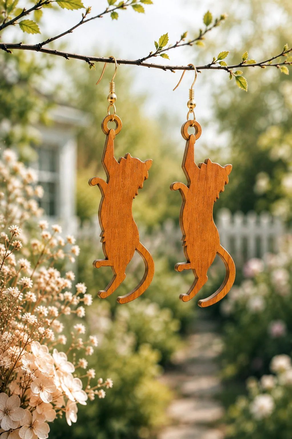 Cat Earrings That Hang by the Paws — SVG laser cut file