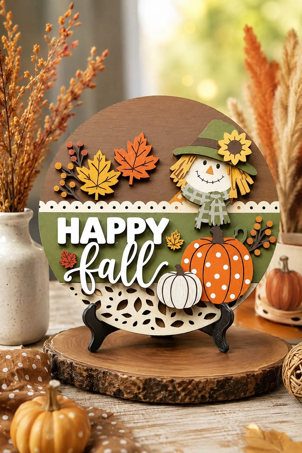 Happy Fall Door Sign Laser Cut File — SVG laser cut file