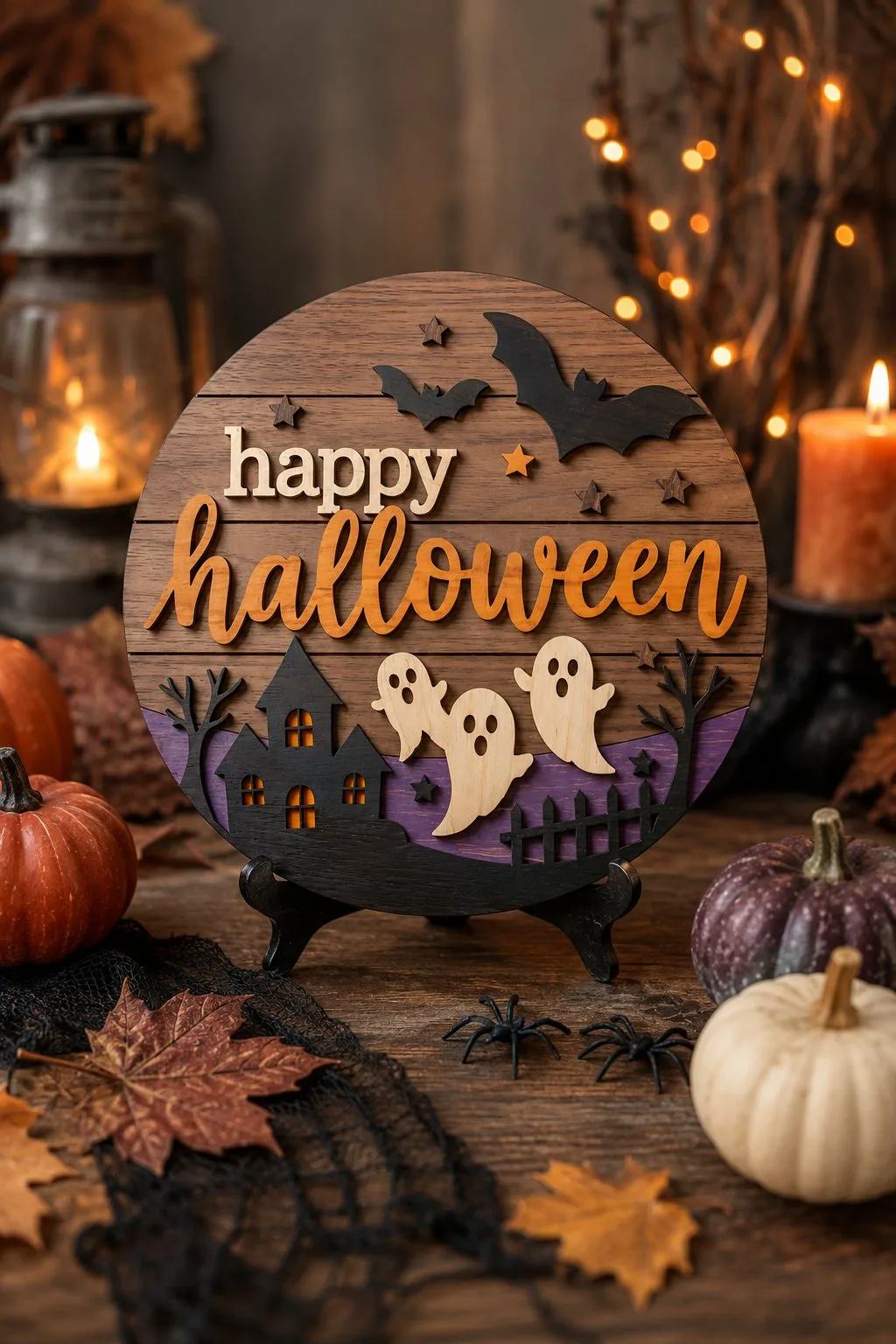 Happy Halloween Door Hanger — SVG laser cut file