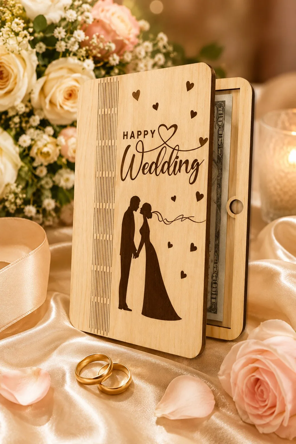 Happy Wedding Money Holder — SVG laser cut file