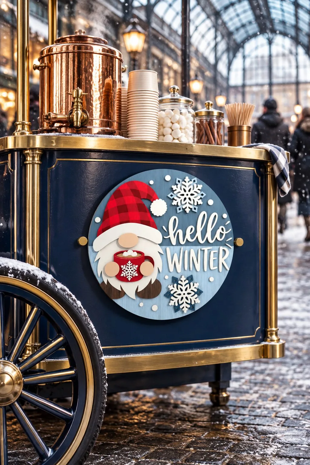 Hello Winter Gnome Door Hanger — SVG laser cut file