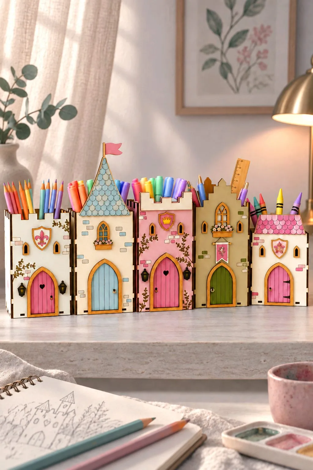 House Pencil Holder Laser Cut Bundle CNC — SVG laser cut file