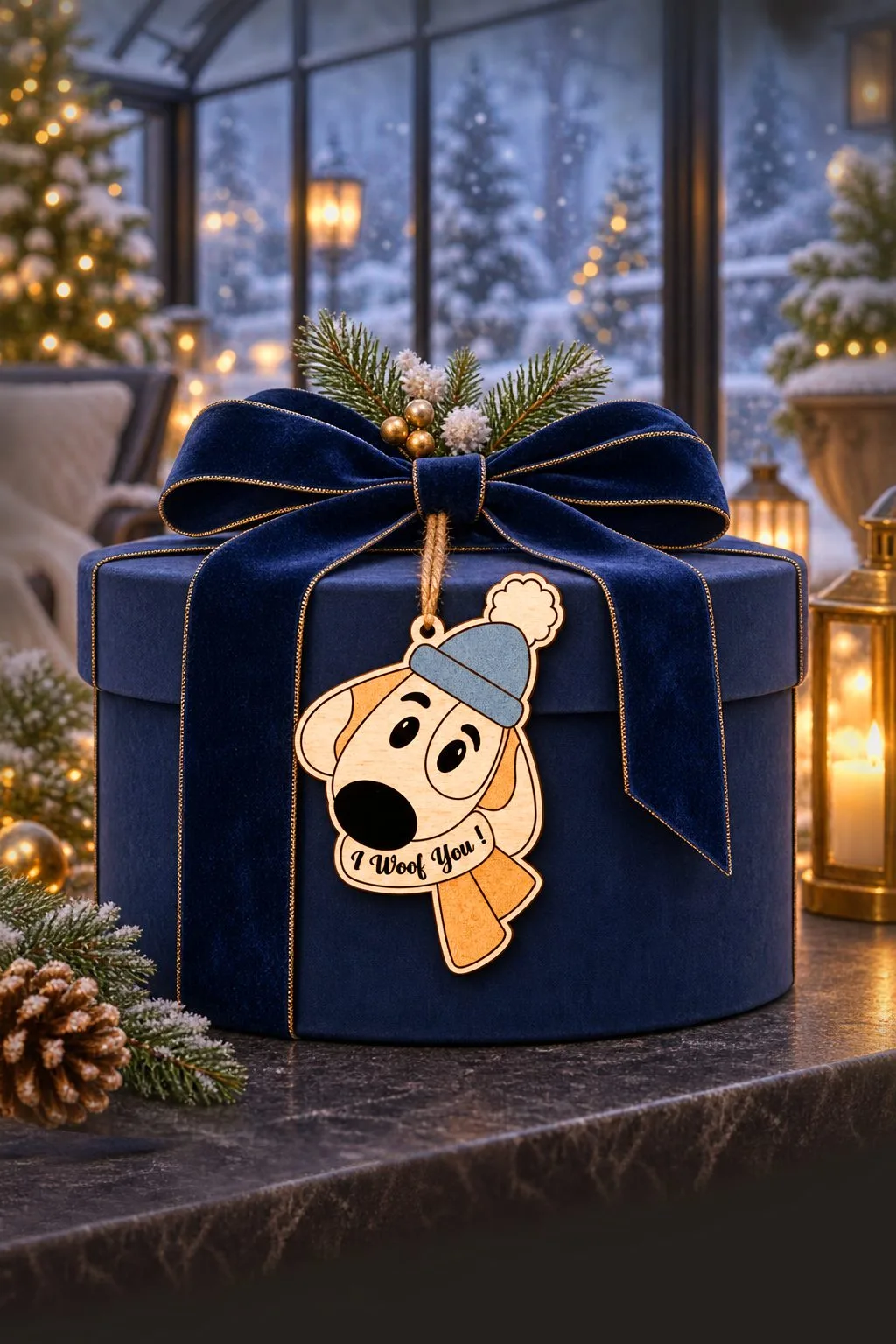 I Woof You Christmas Ornament — SVG laser cut file