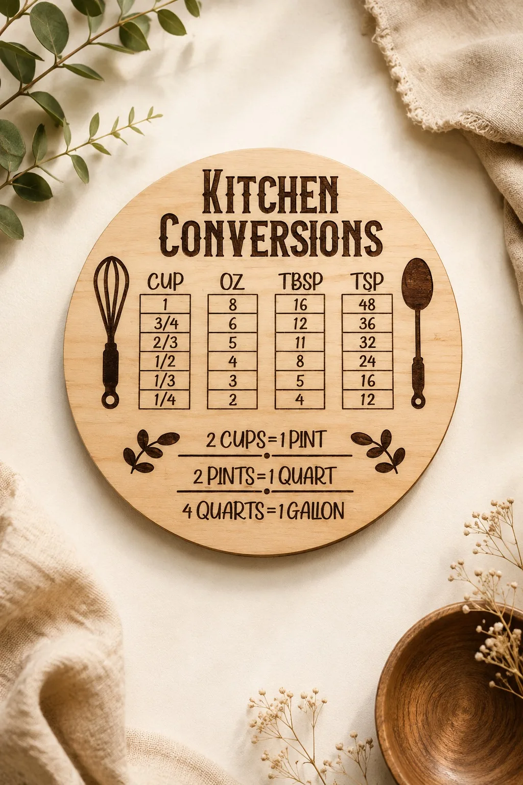Kitchen Conversions Laser Cut — SVG laser cut file