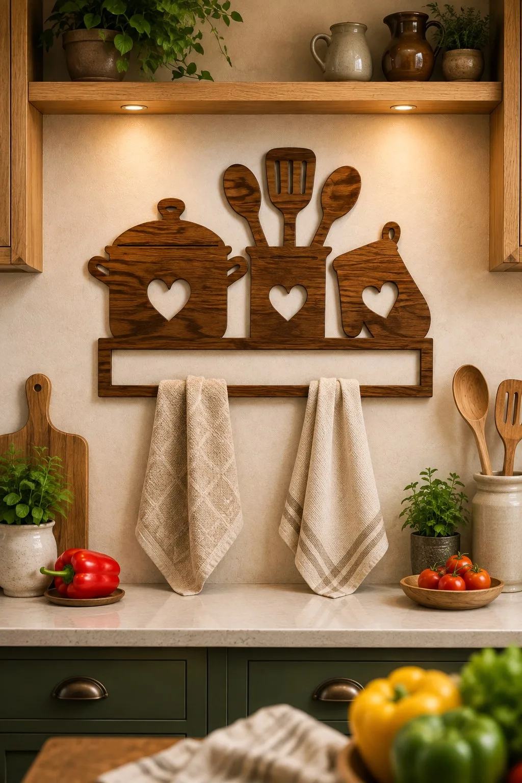 Kitchen Wall Rack With Pot and Utensils — SVG laser cut file