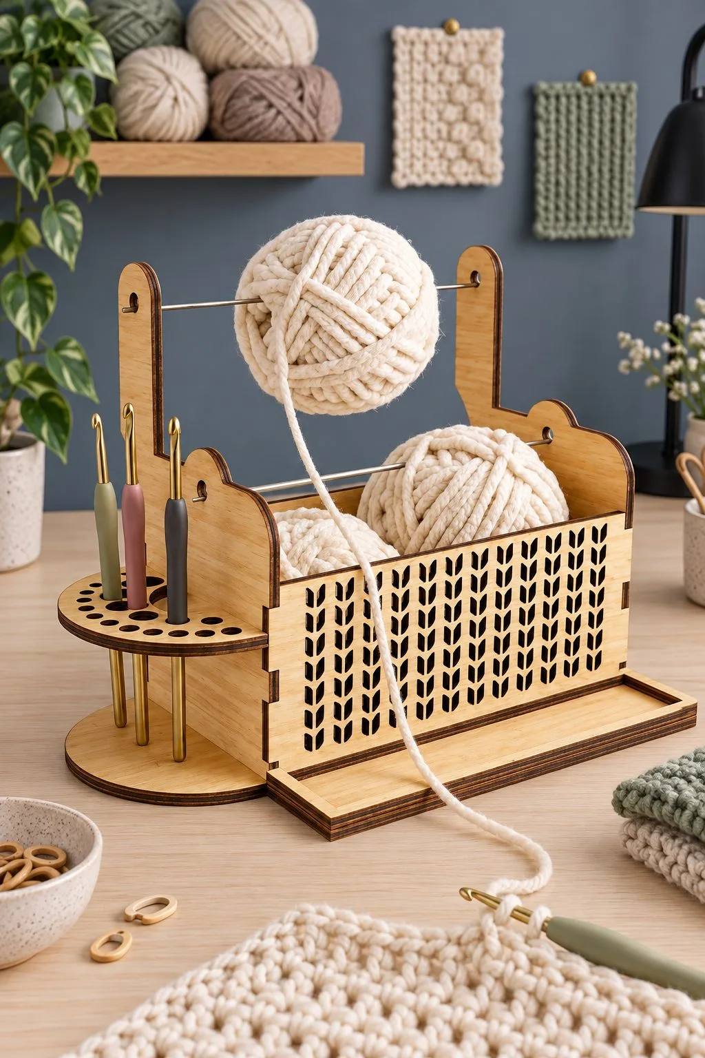 Knitting Stand Laser Cut Yarn Holder — SVG laser cut file