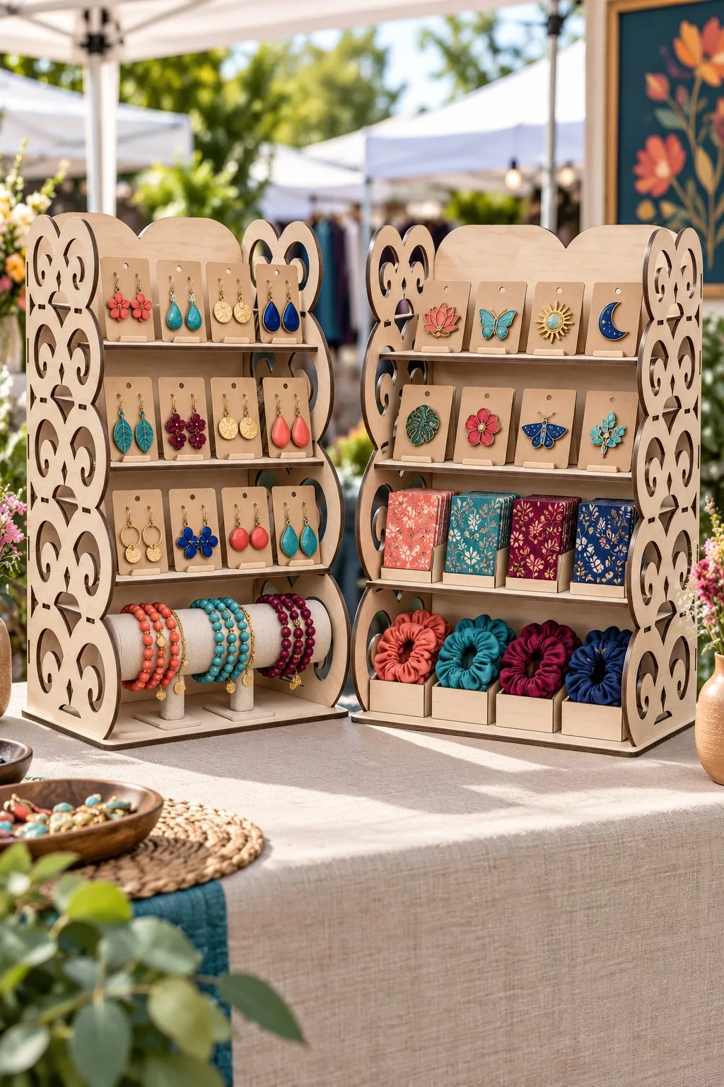 Laser Cut 4 Tier Shelving Display Stand — SVG laser cut file