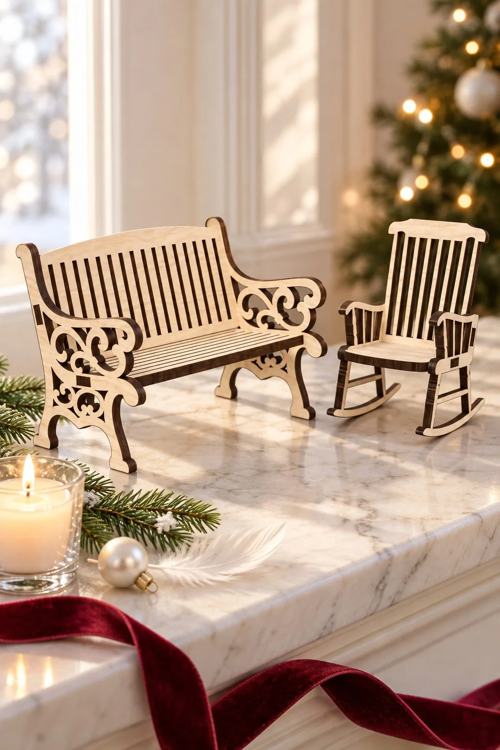 Laser Cut Bench Rocking Chair — SVG laser cut file