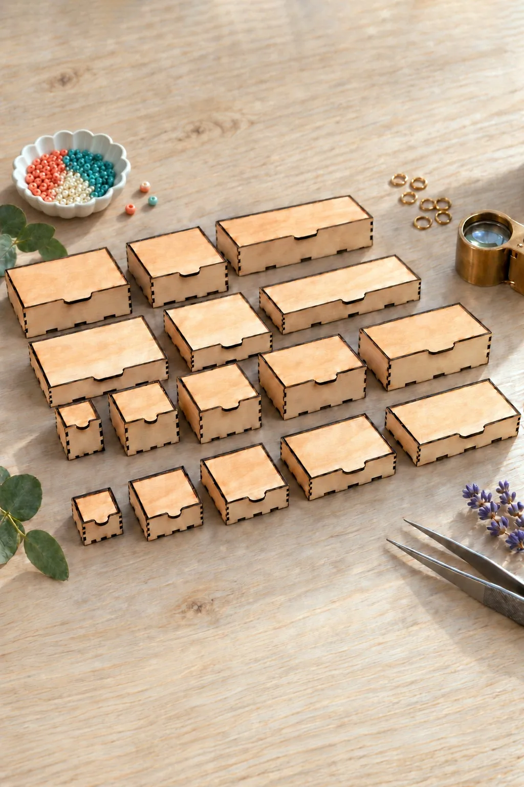 Flip Lid Boxes in Sixteen Sizes — SVG laser cut file