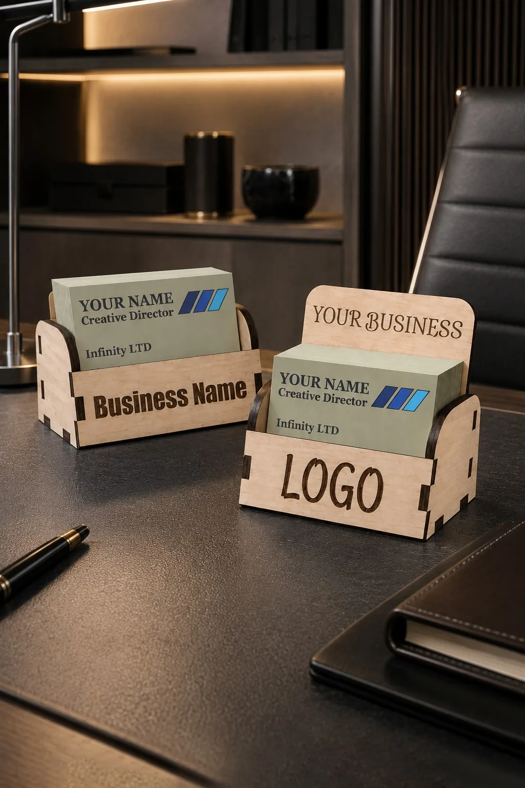 Business Card Holder You Engrave With Your Name — SVG laser cut file