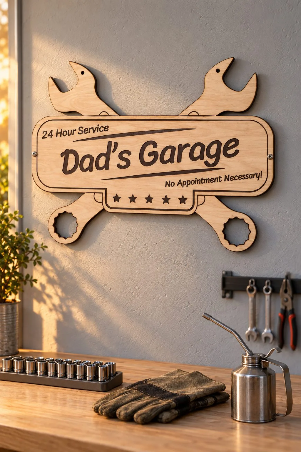 Laser Cut Dads Garage Sign — SVG laser cut file