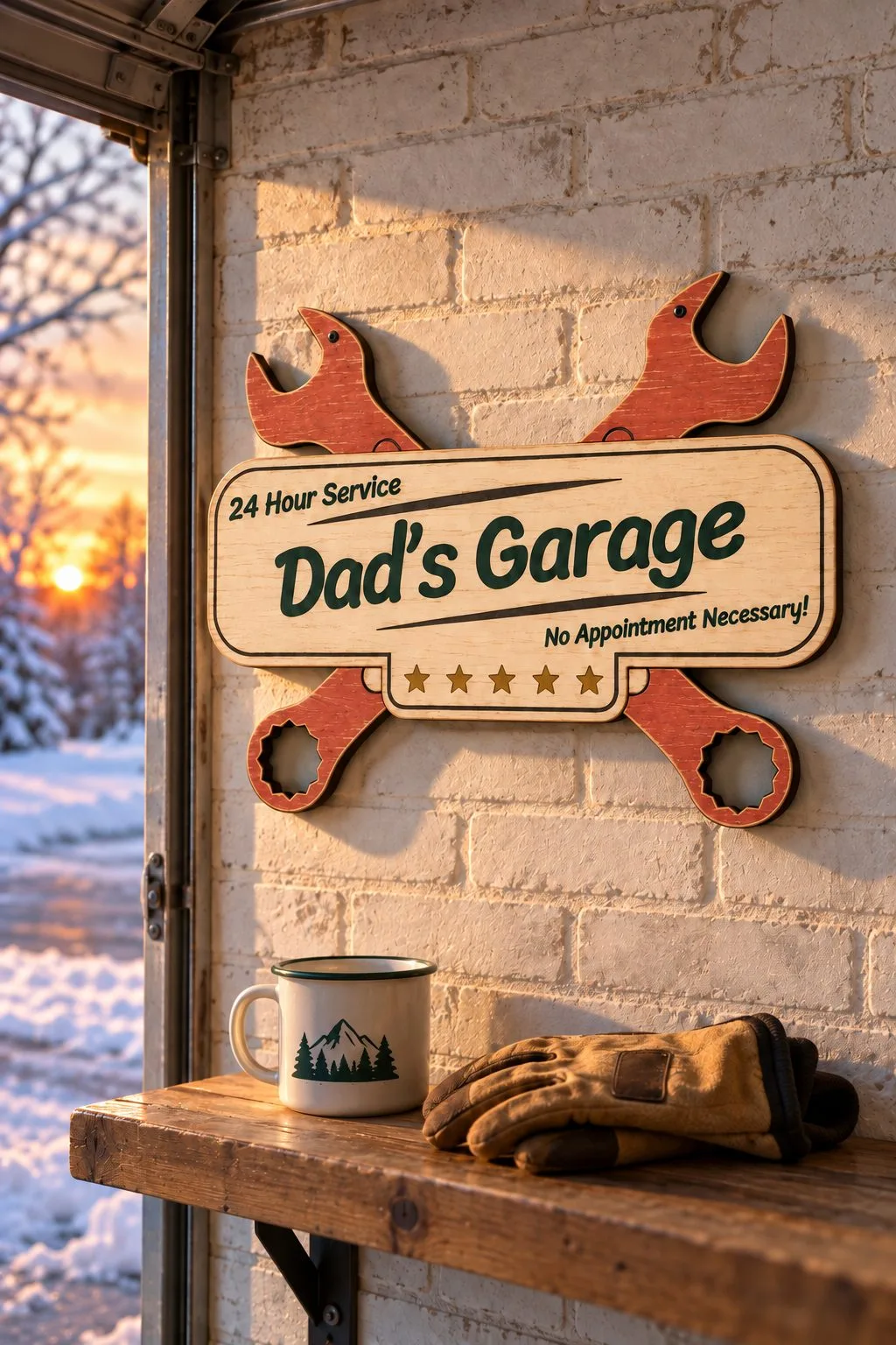 Laser Cut Dads Garage Sign — another view, SVG laser cut file