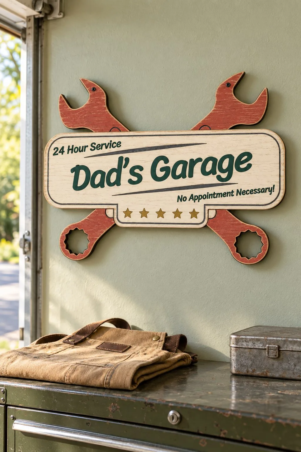 Laser Cut Dads Garage Sign — another view, SVG laser cut file