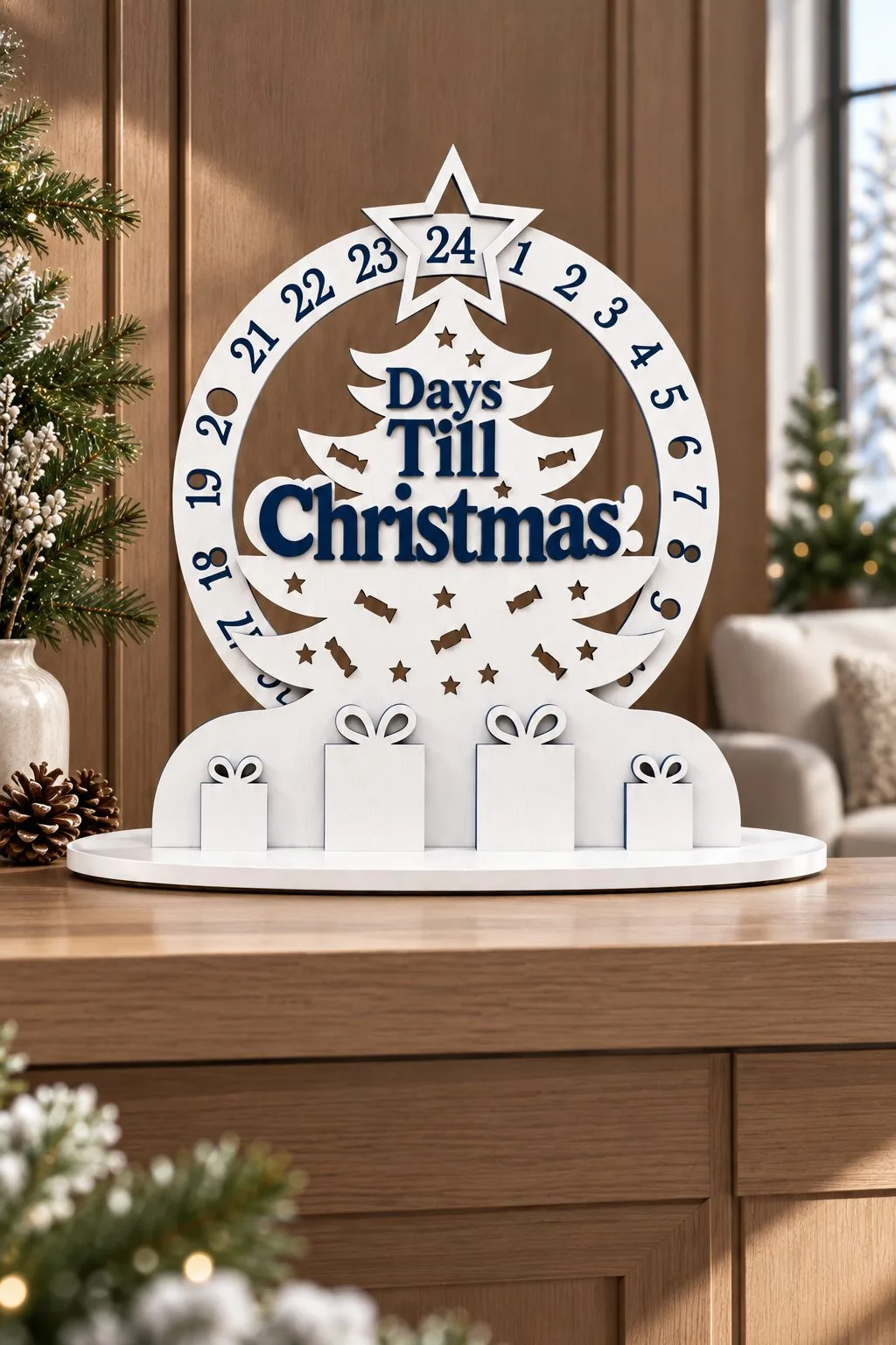 Laser Cut Days Till Christmas Tree — SVG laser cut file