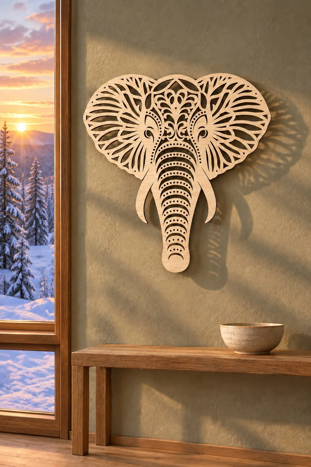 Laser Cut Elephant Head — SVG laser cut file