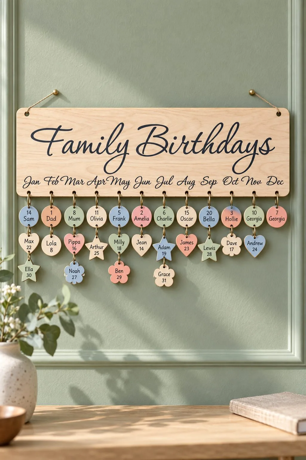Laser Cut Family Birthday Board — SVG laser cut file