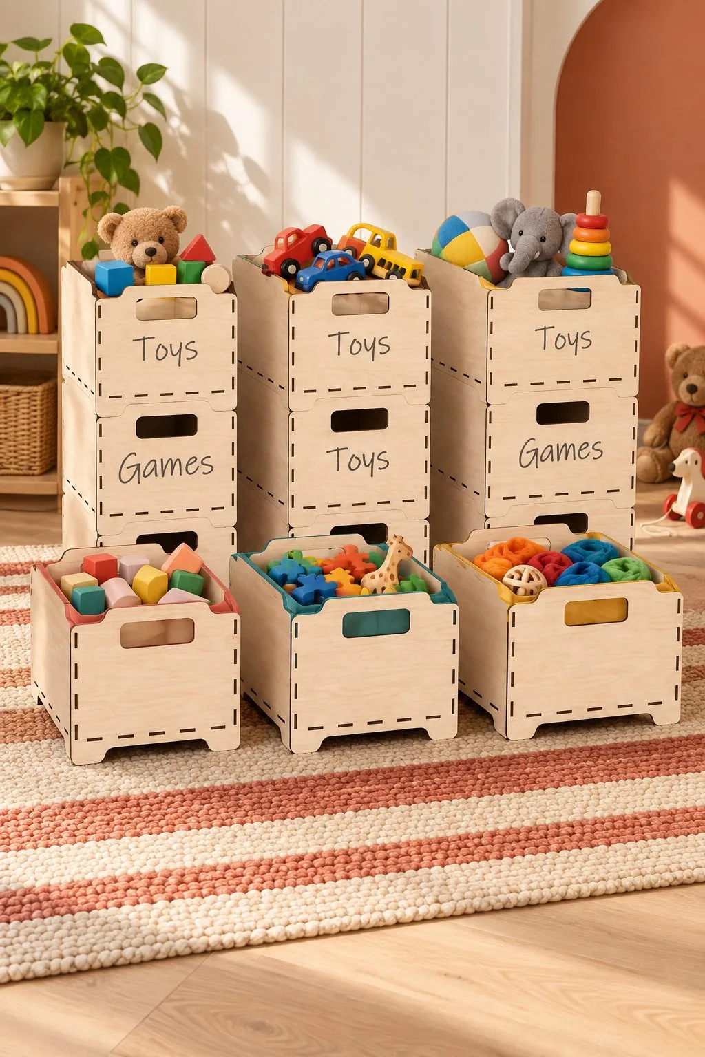 Laser Cut Stackable Storage Box — SVG laser cut file