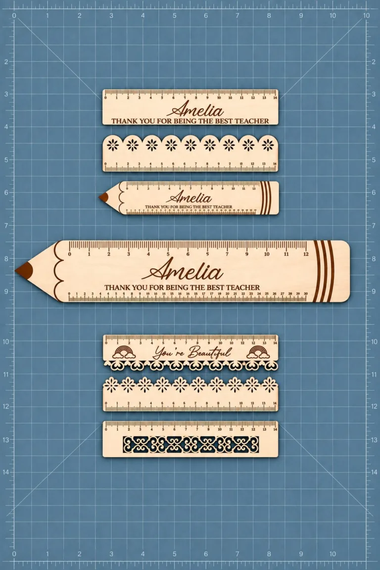 Laser Cut Wooden Ruler Bundle — laser cut SVG file for wood