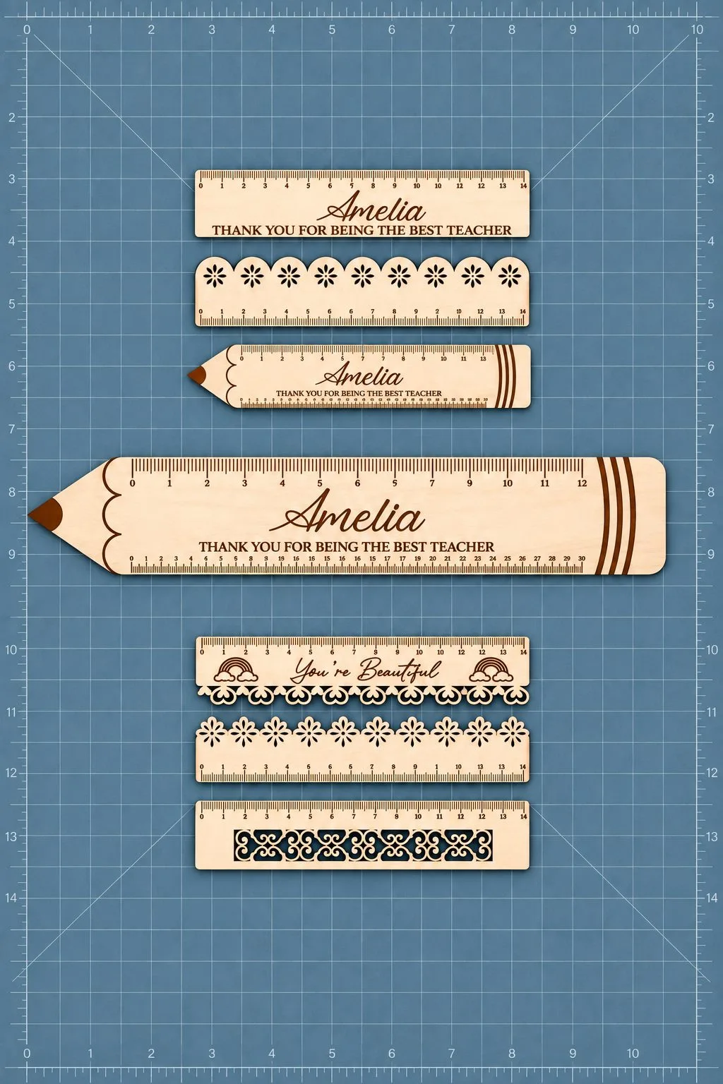 Laser Cut Wooden Ruler Bundle — SVG laser cut file