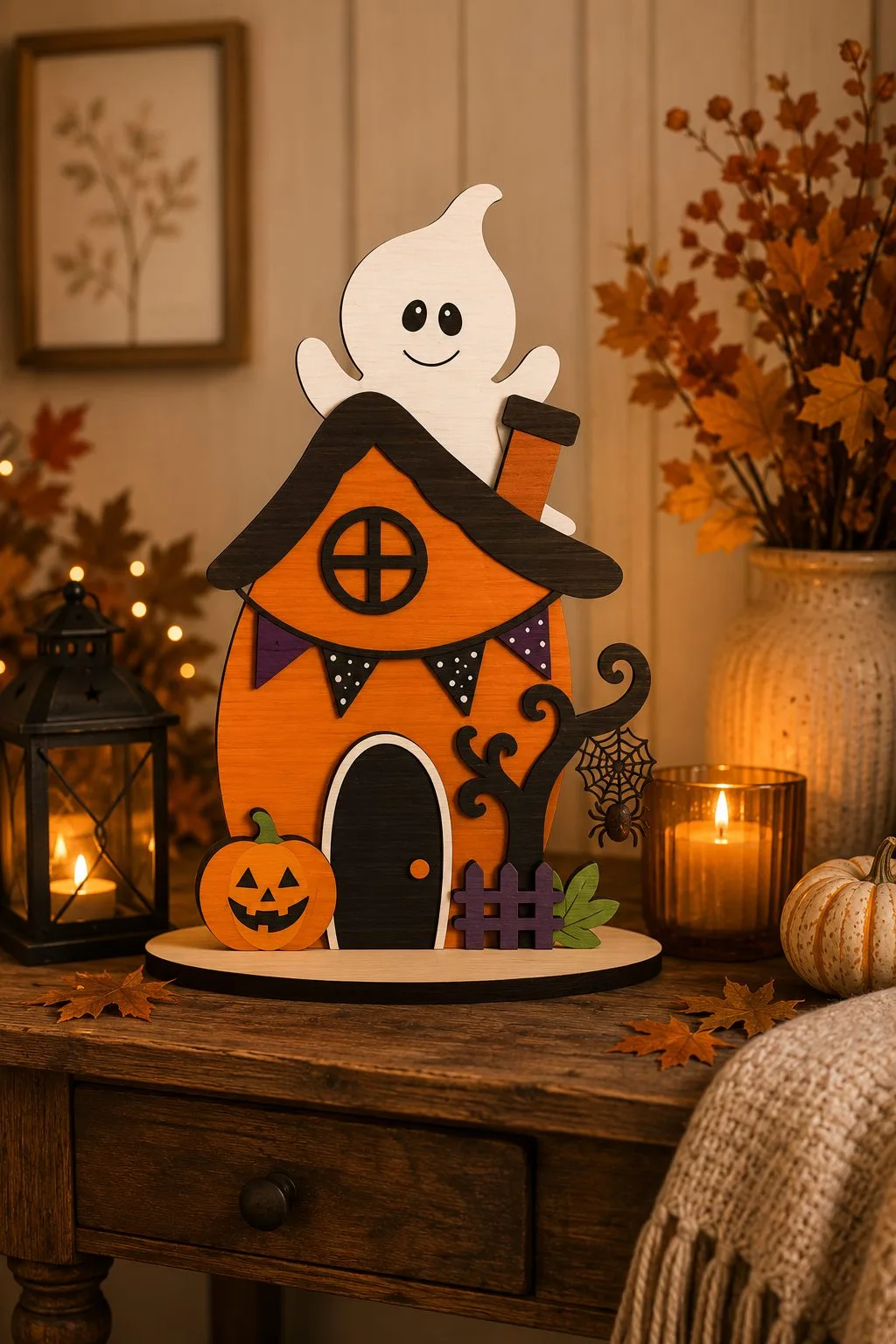 Layered Halloween Ghost House Bundle — SVG laser cut file