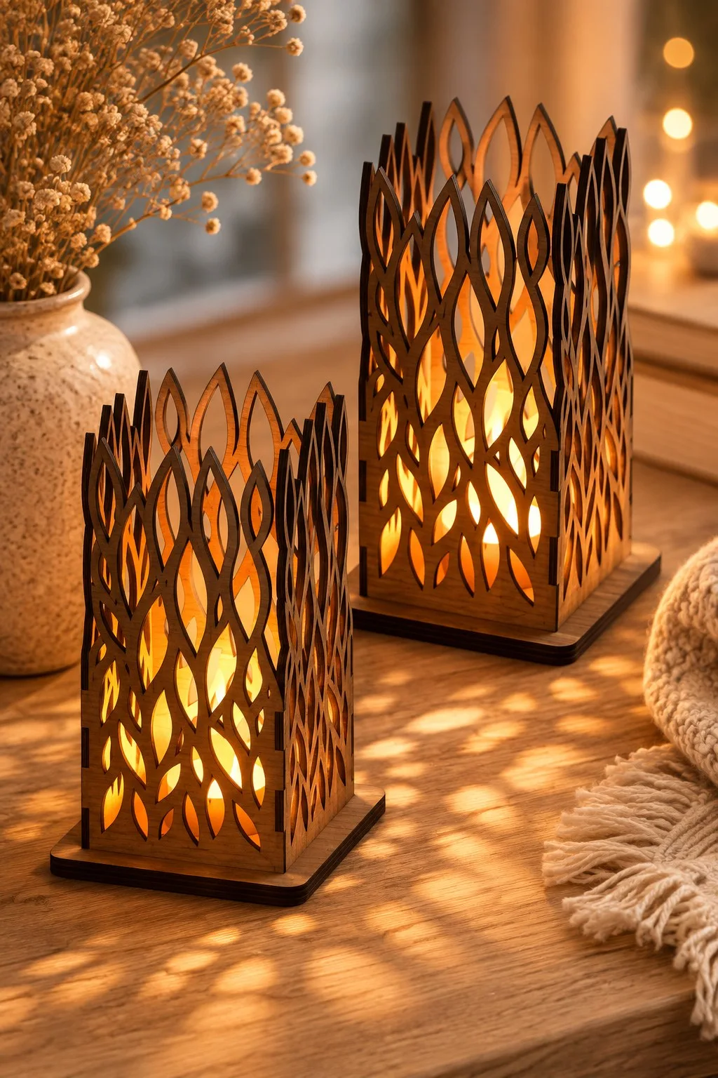 Leaf Tealight Holder for Lasercut — SVG laser cut file