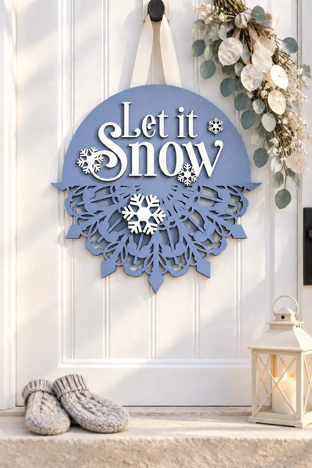 Let It Snow Door Hanger — SVG laser cut file