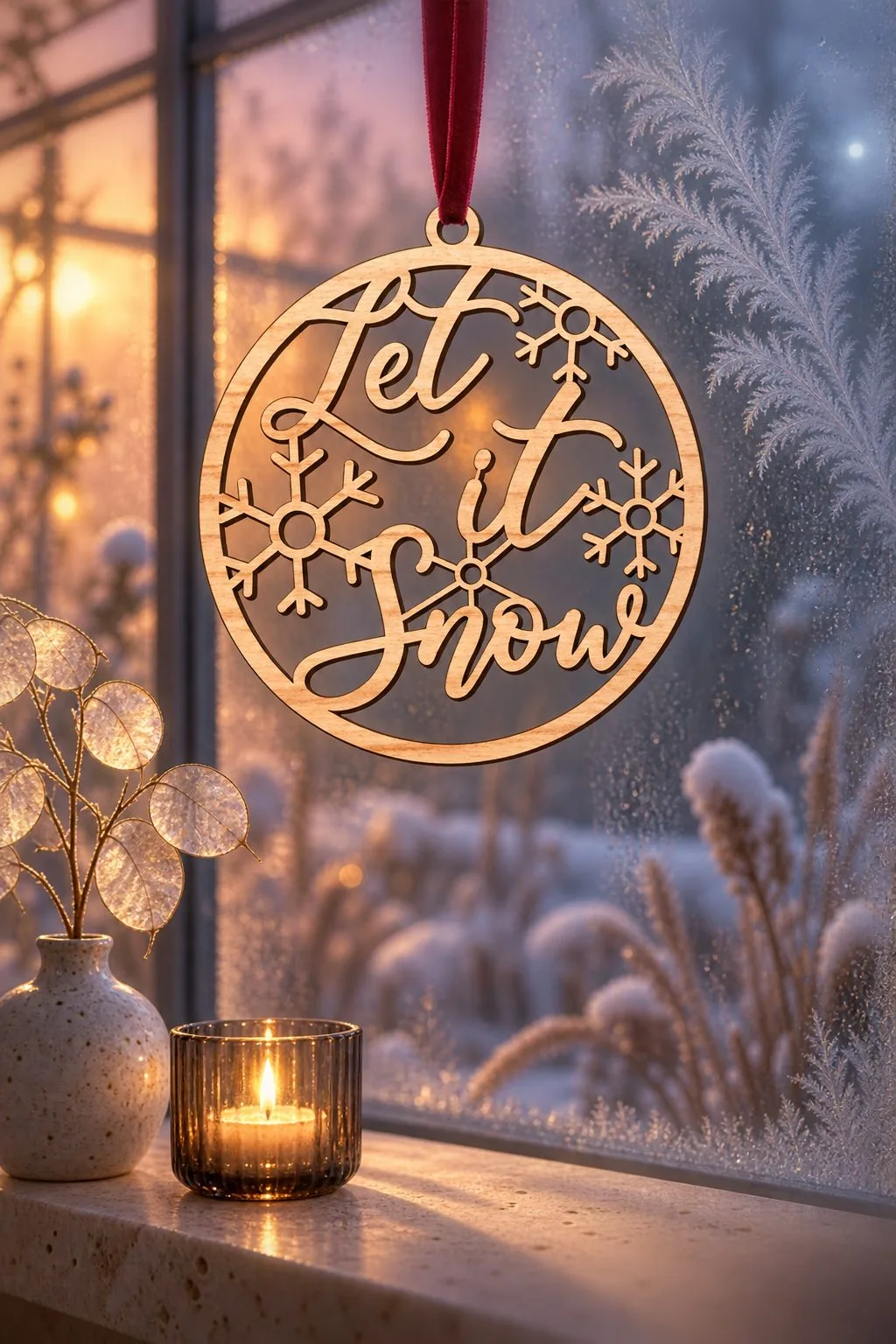 Let It Snow Ornament Laser Cutfile — SVG laser cut file