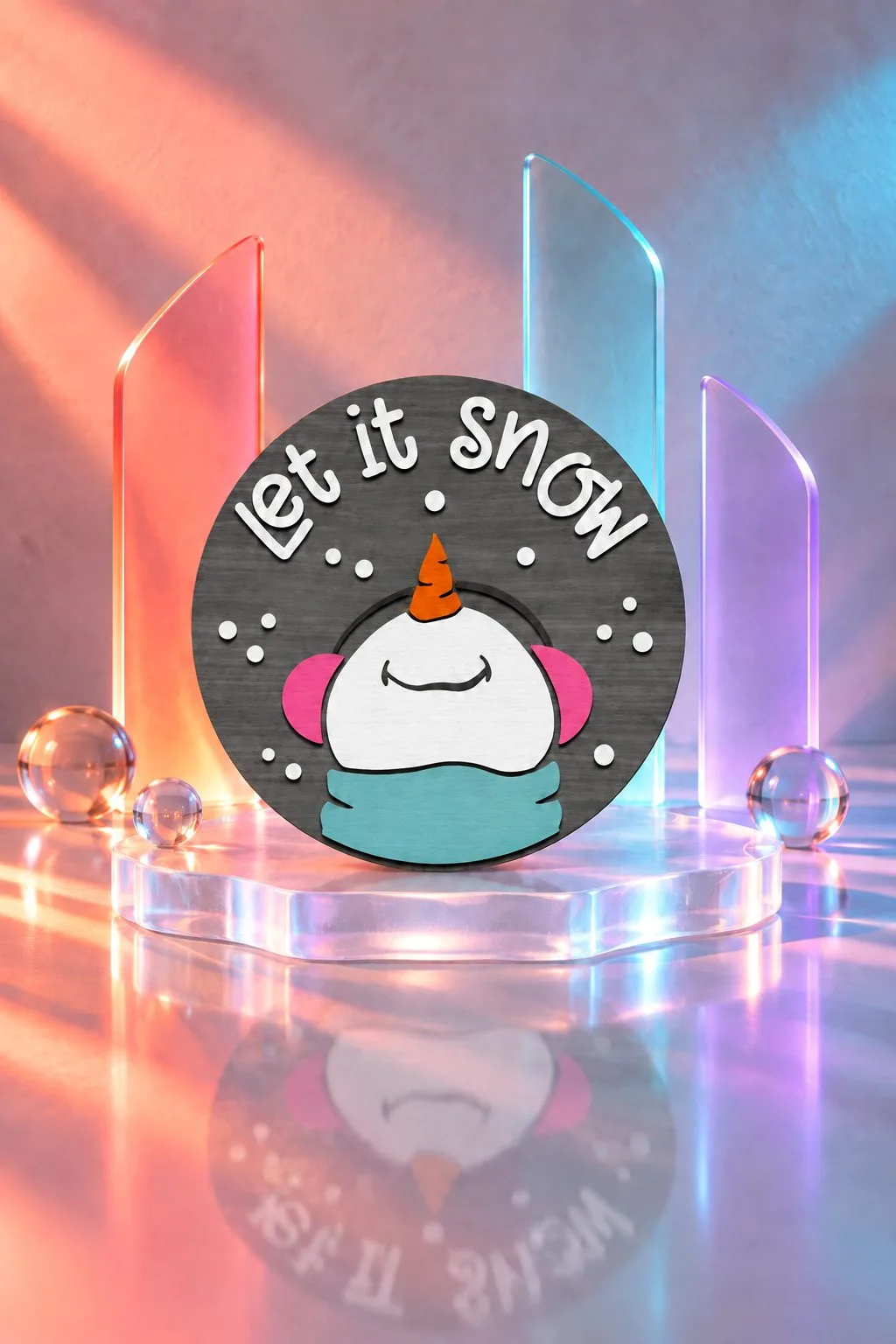Let It Snow Xmas Door Sign Cut File — SVG laser cut file