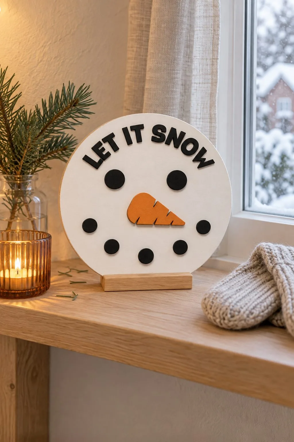 Let It Snow Winter Welcome Sign — SVG laser cut file