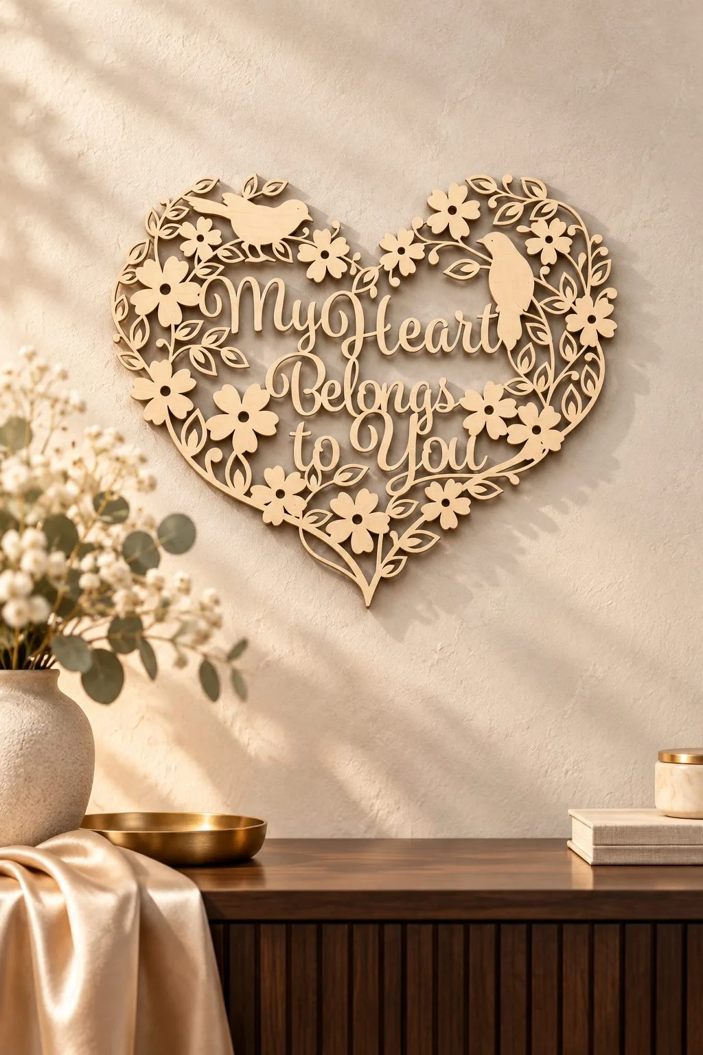 Love Laser Cutting Floral Heart — SVG laser cut file