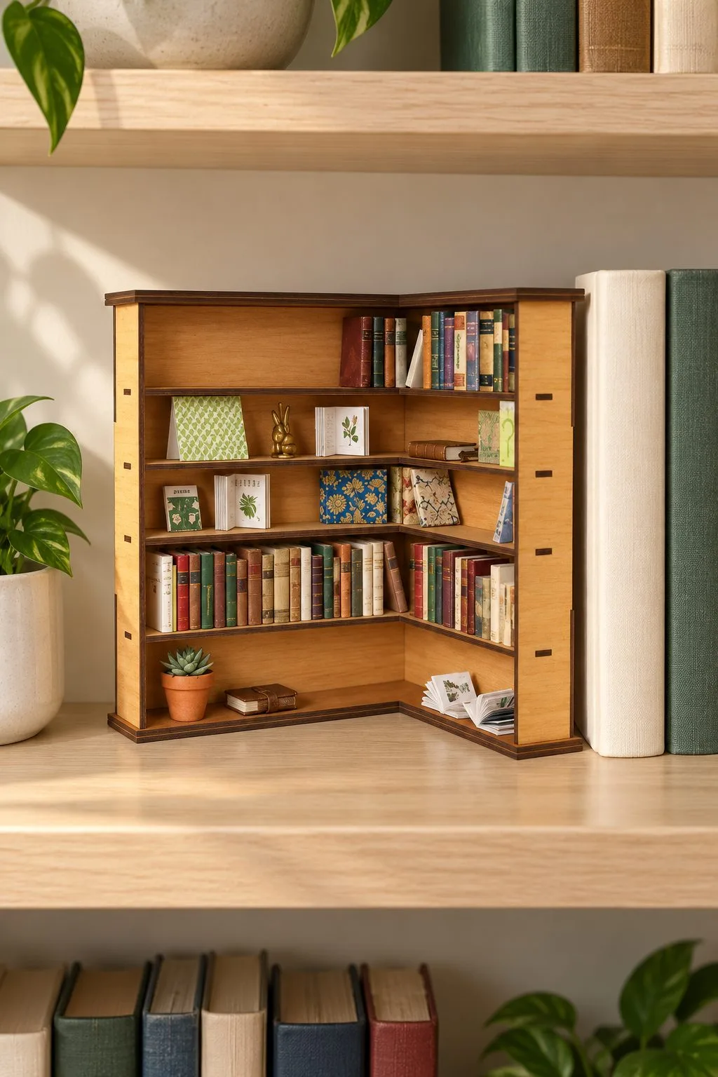 Miniature 1:12 Scale Bookshelf — another view, SVG laser cut file