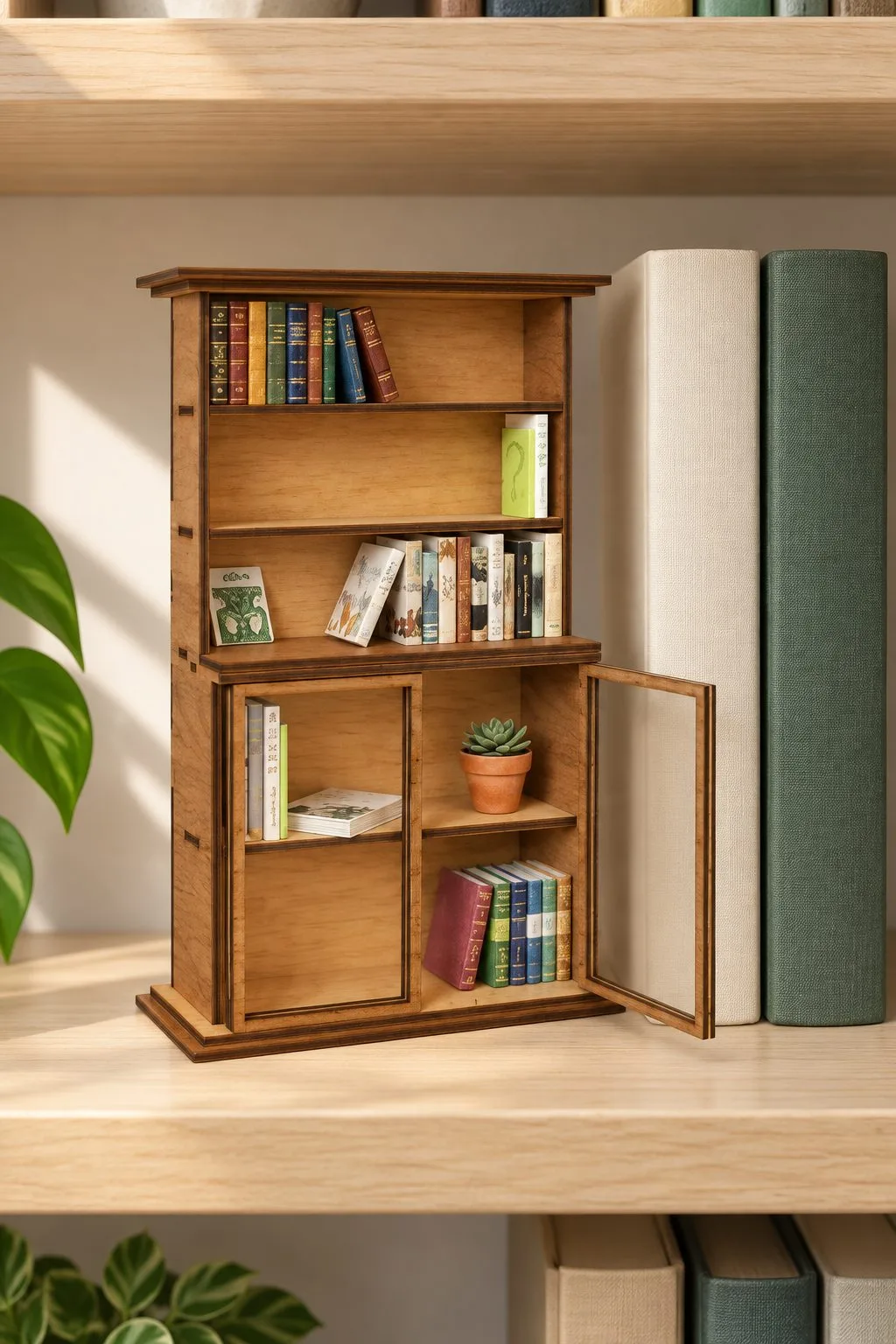 Miniature 1:12 Scale Bookshelf — another view, SVG laser cut file