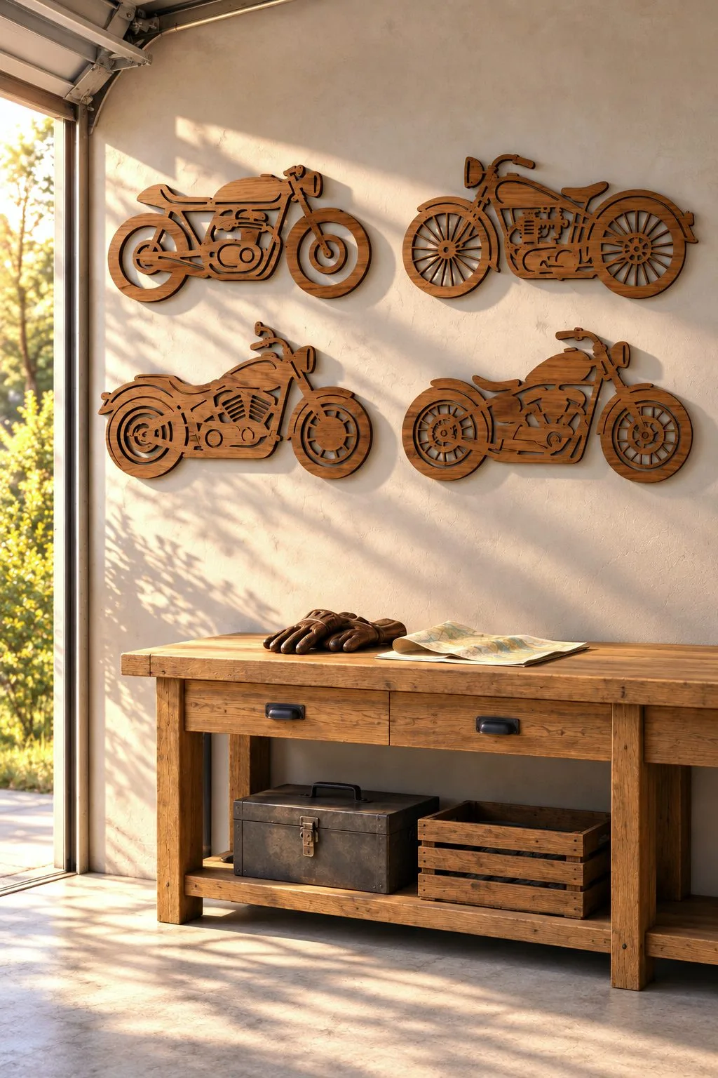 Motorcycle Laser Cut Wall Art — SVG laser cut file