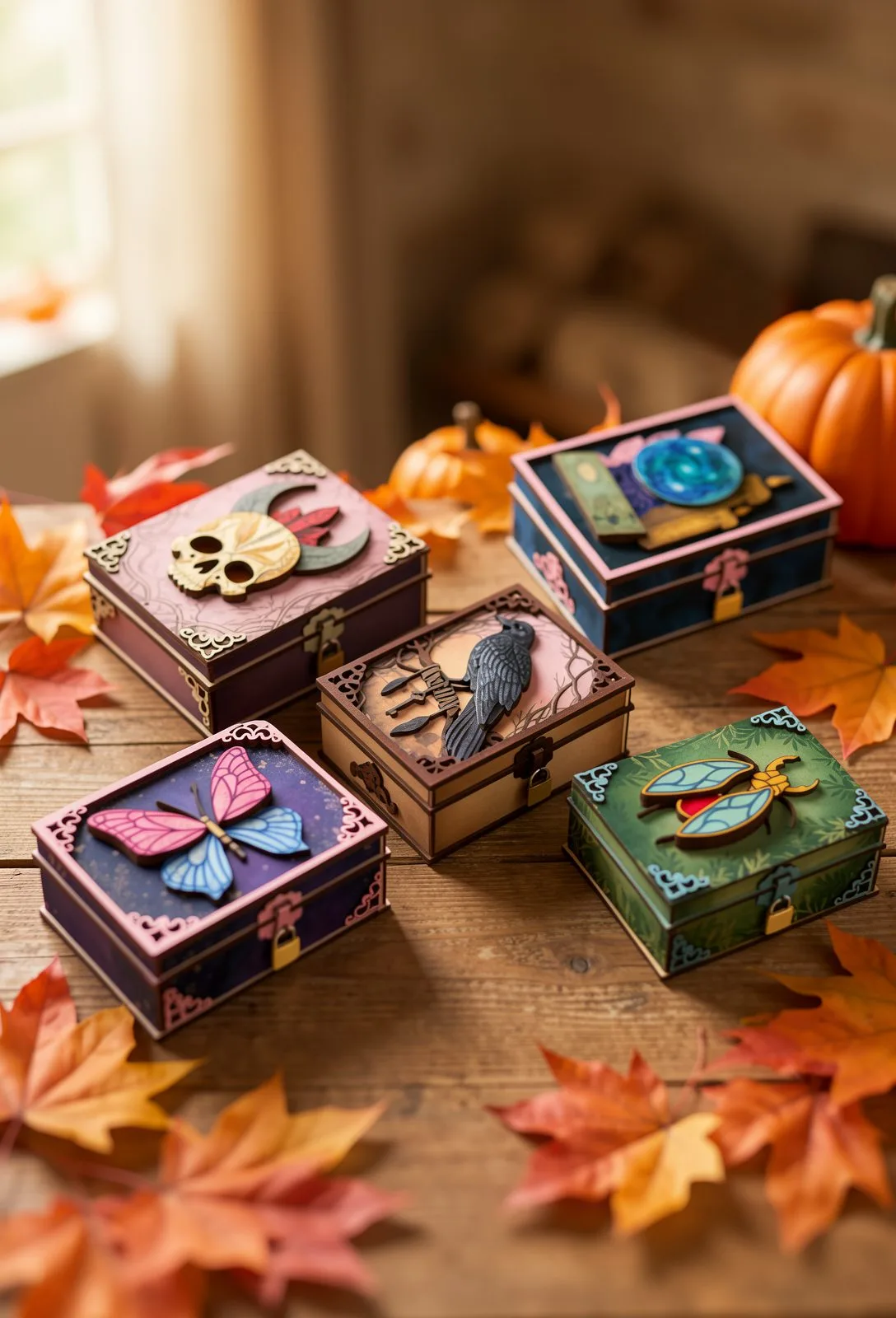 Mystical Wooden Keepsake Boxes — SVG laser cut file