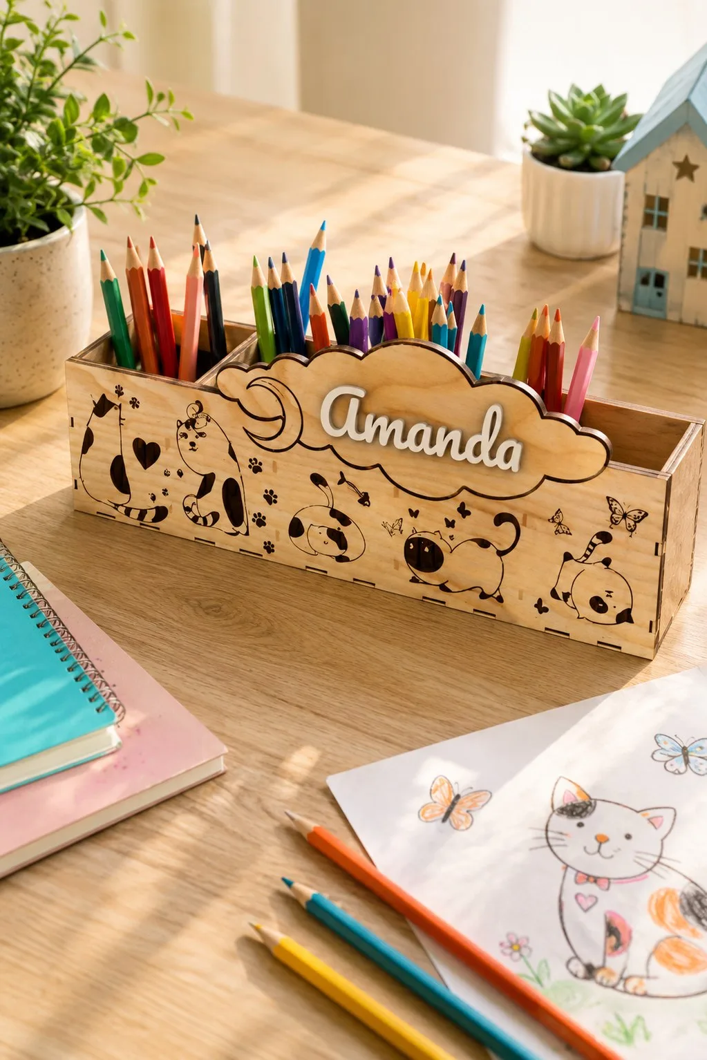 Personalised Pencil Box With a Name — SVG laser cut file