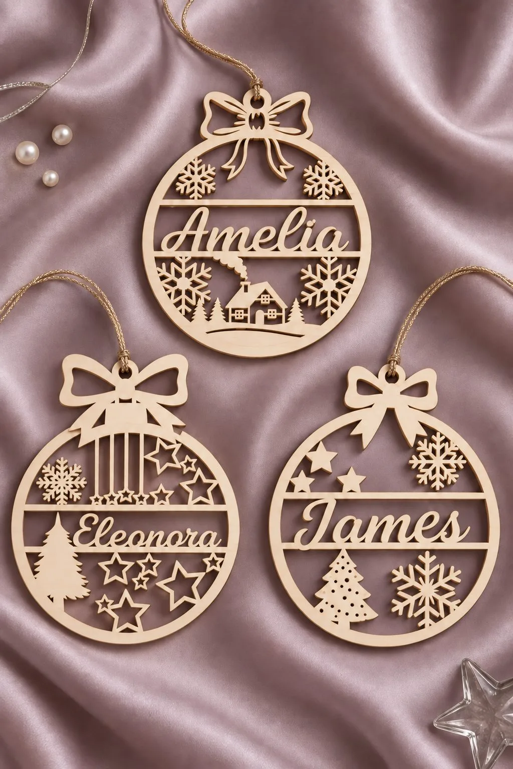 Personalized Christmas Ornament — SVG laser cut file