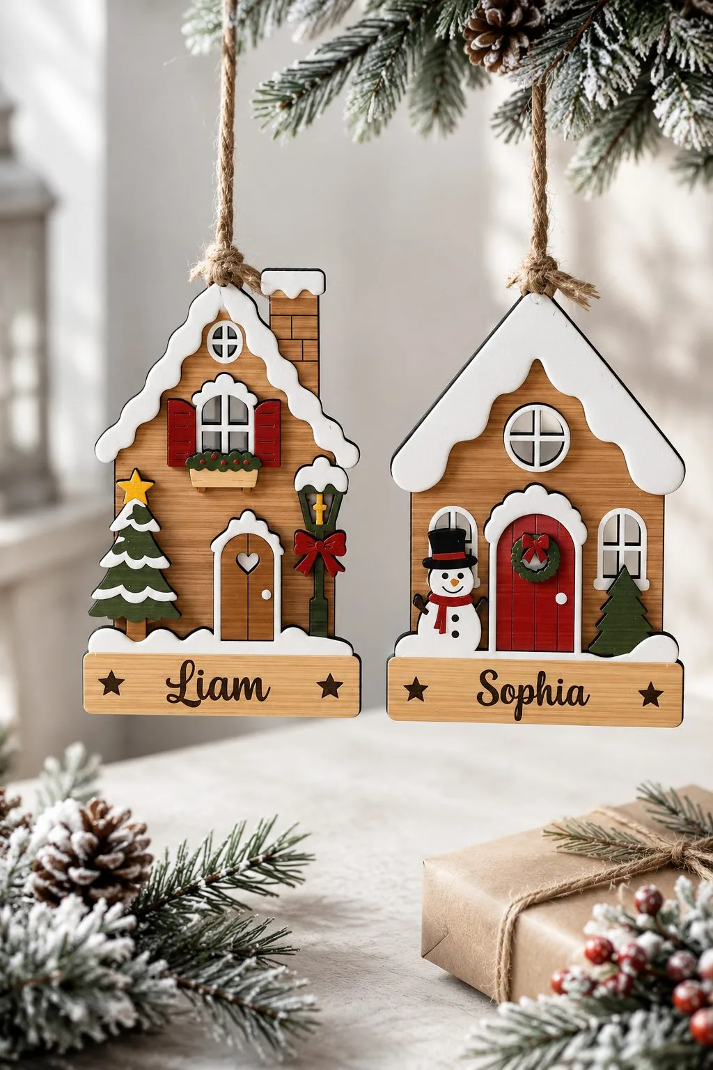 Personalised House Name Ornaments — SVG laser cut file