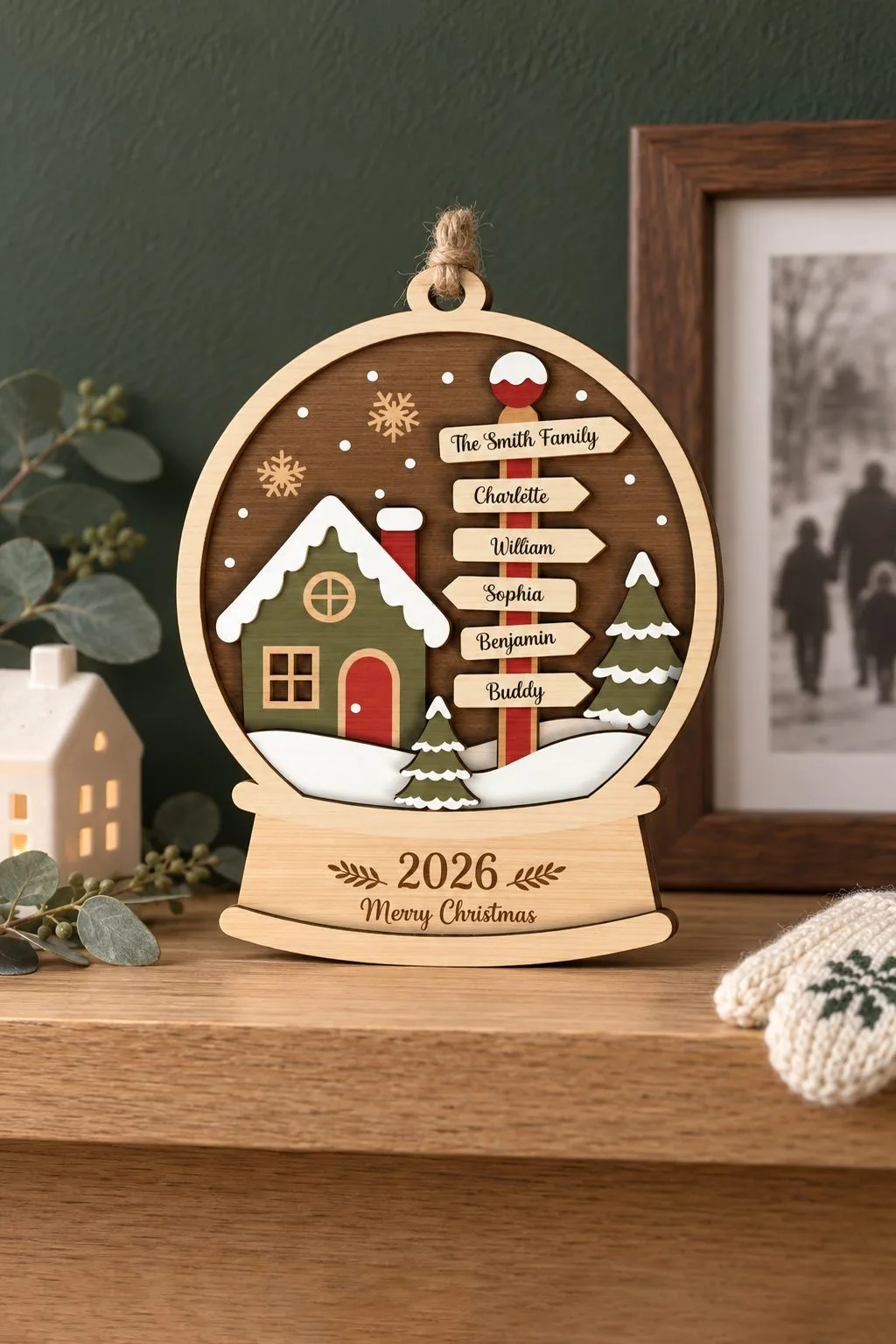 Personalized Christmas Ornament — SVG laser cut file