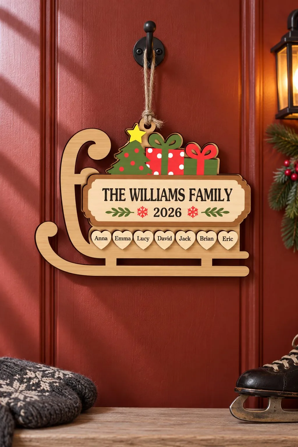 Personalized Family Xmas Ornament — SVG laser cut file