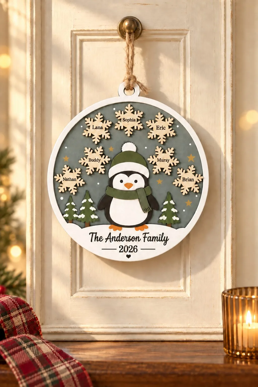 Personalized Family Xmas Ornament — SVG laser cut file
