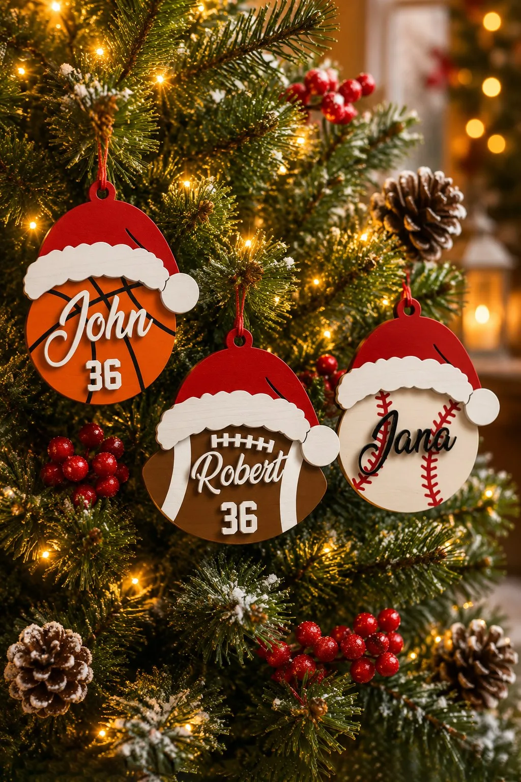 Personalised Sports Ball Ornaments — SVG laser cut file