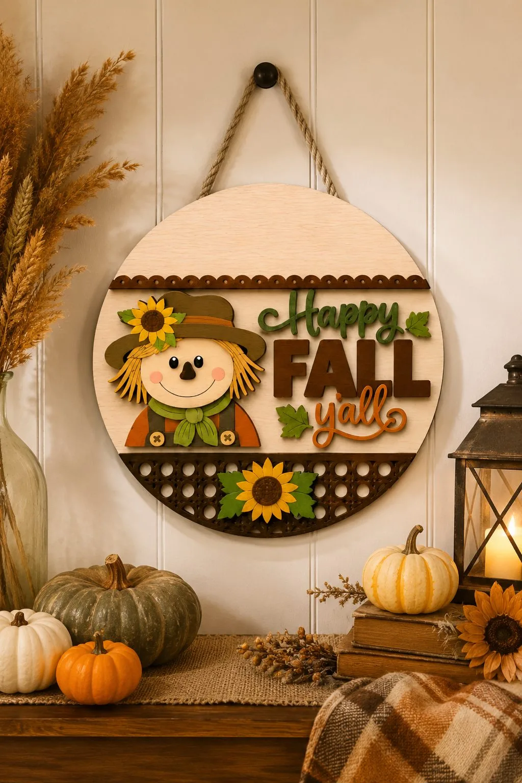 Scarecrow Fall Door Hanger — SVG laser cut file