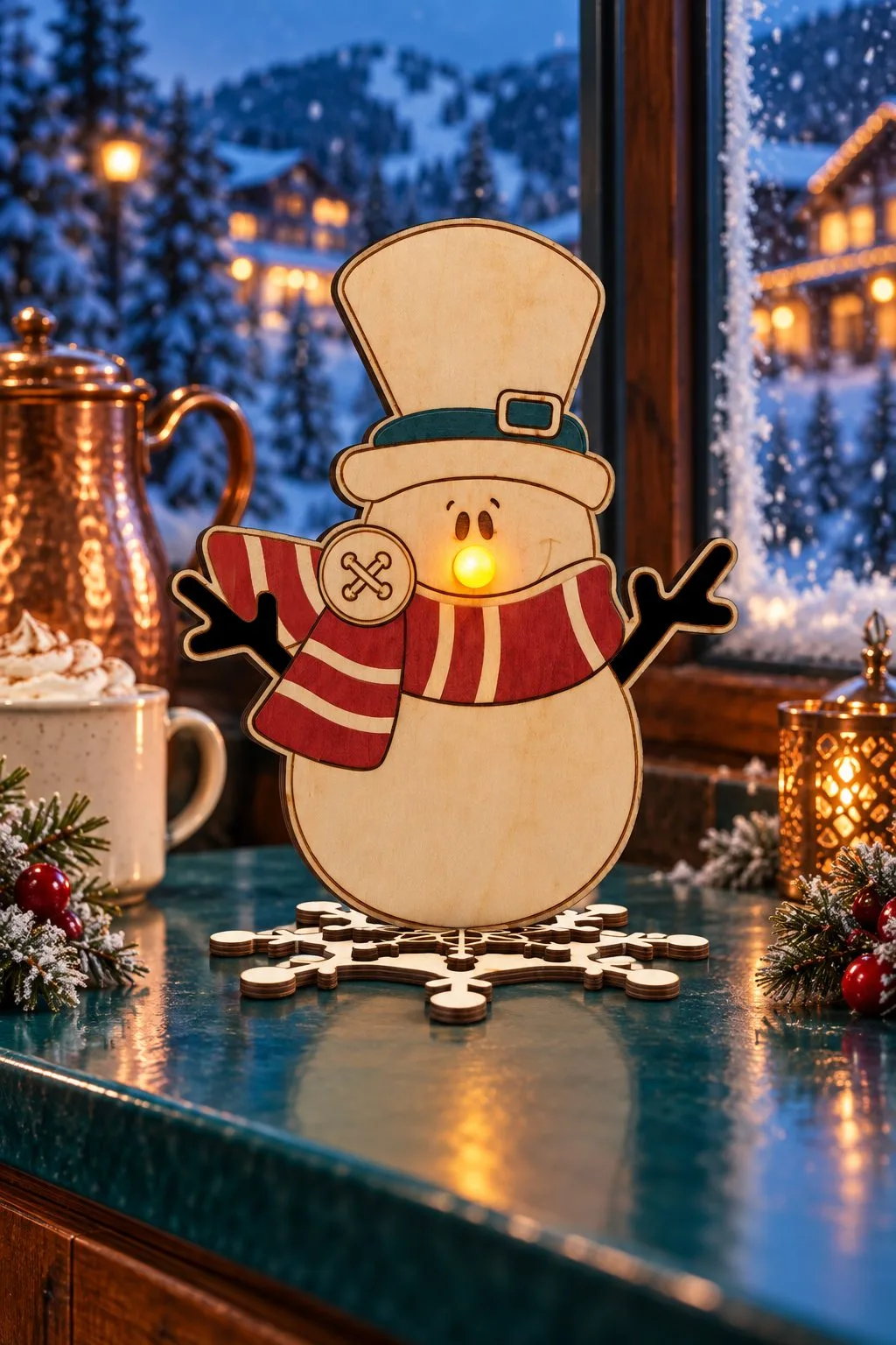 Snowman Nose Tea Light — SVG laser cut file