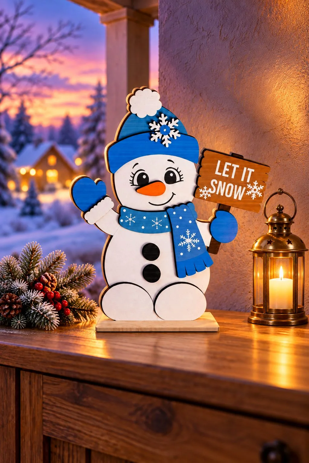 Snowman Shelf Sitter Laser Cut File — SVG laser cut file