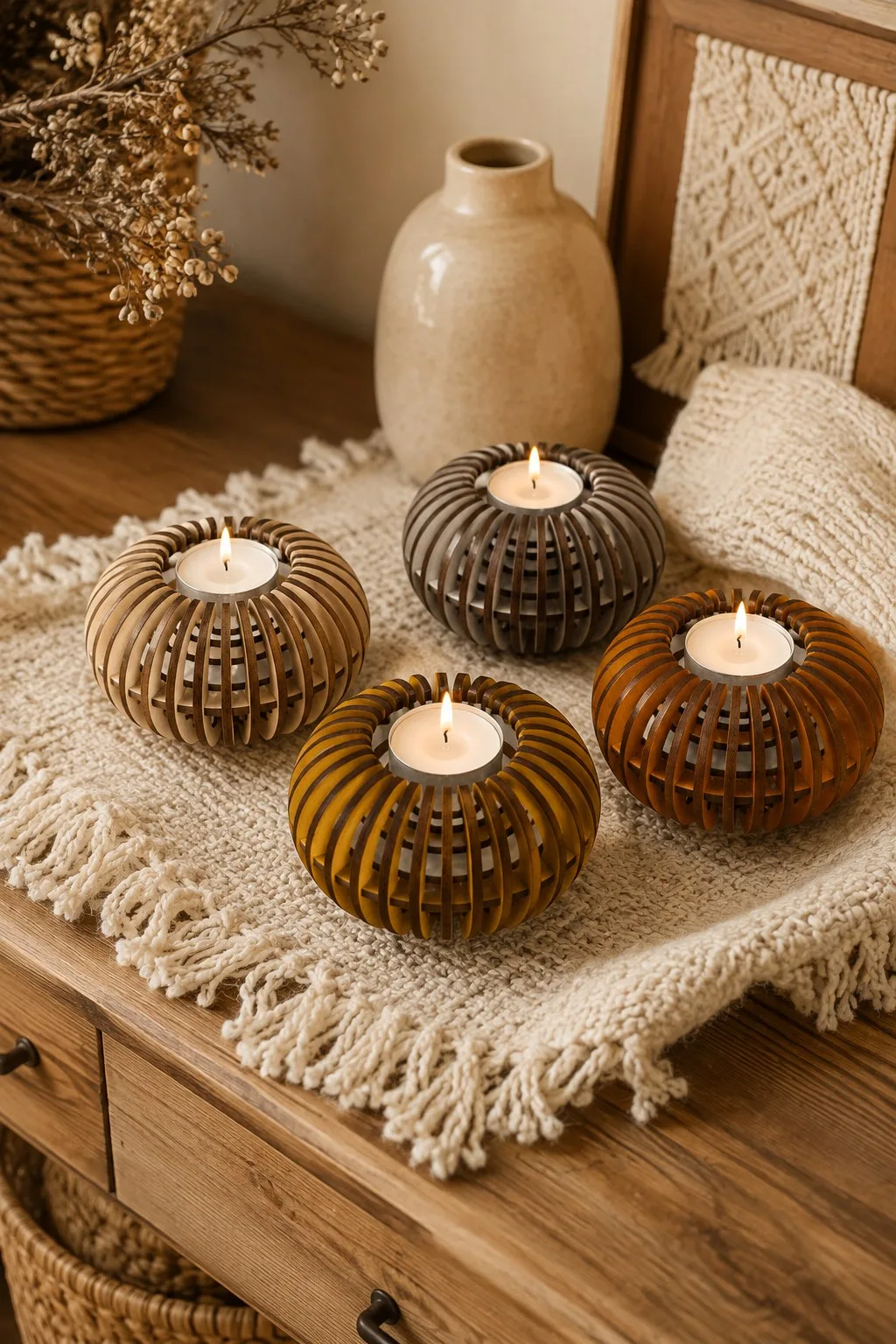 Sphere Tealight Holder Laser Cut File — SVG laser cut file