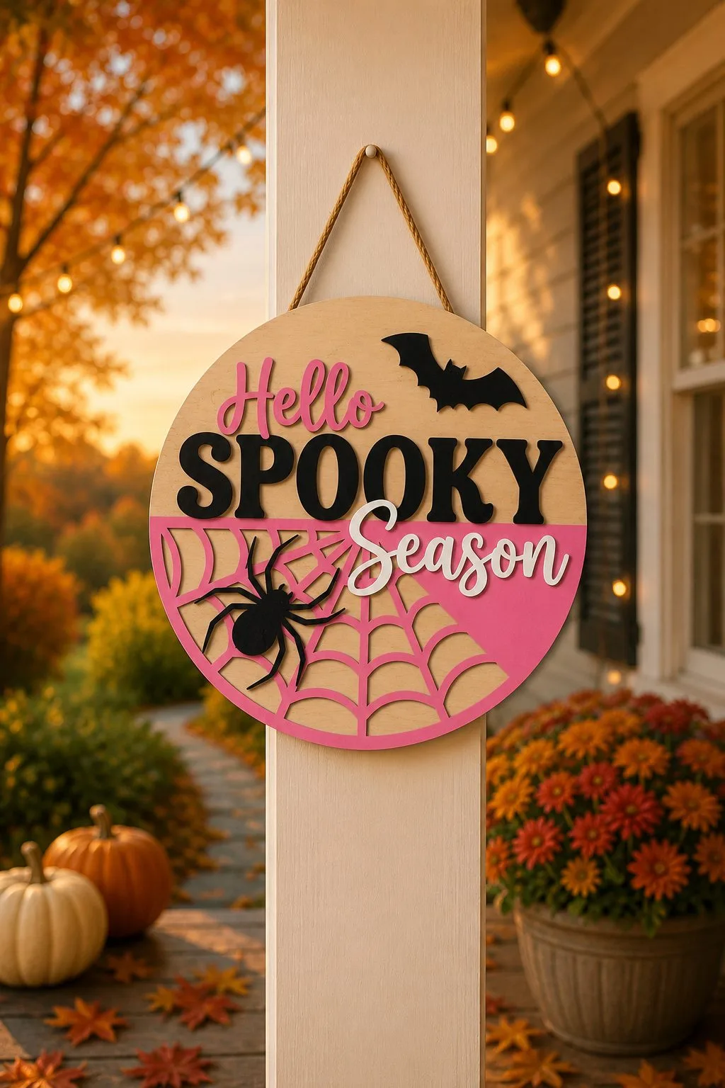 Spooky Season Laser Cut Door Hanger — SVG laser cut file