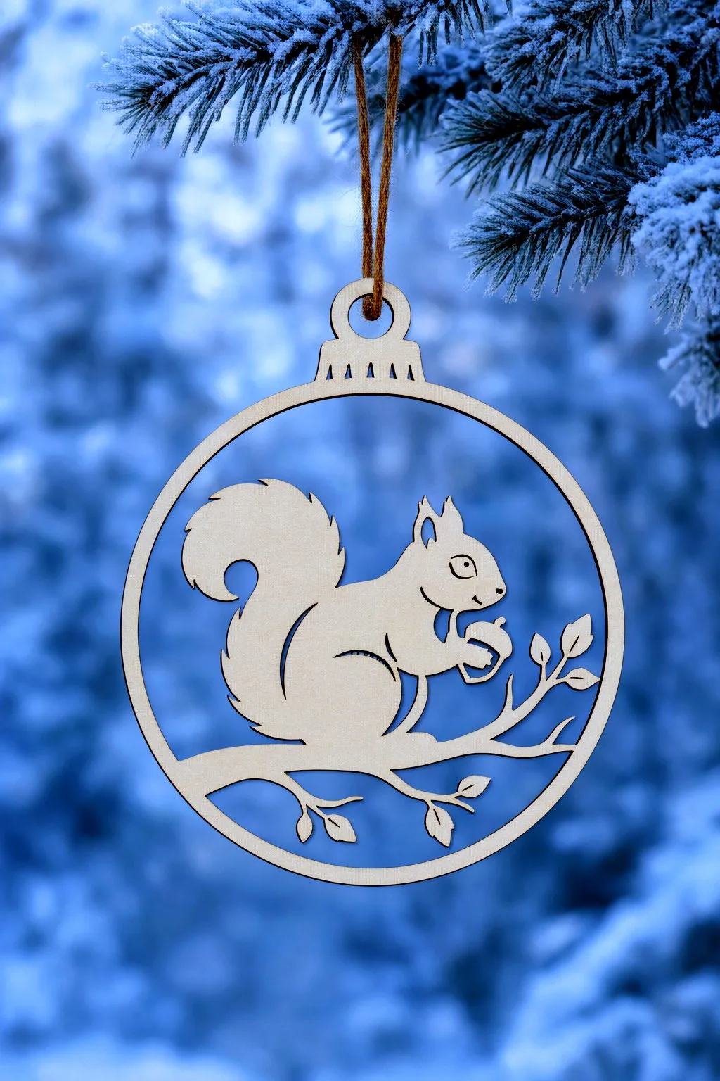 Squirrel Christmas Ornament — SVG laser cut file