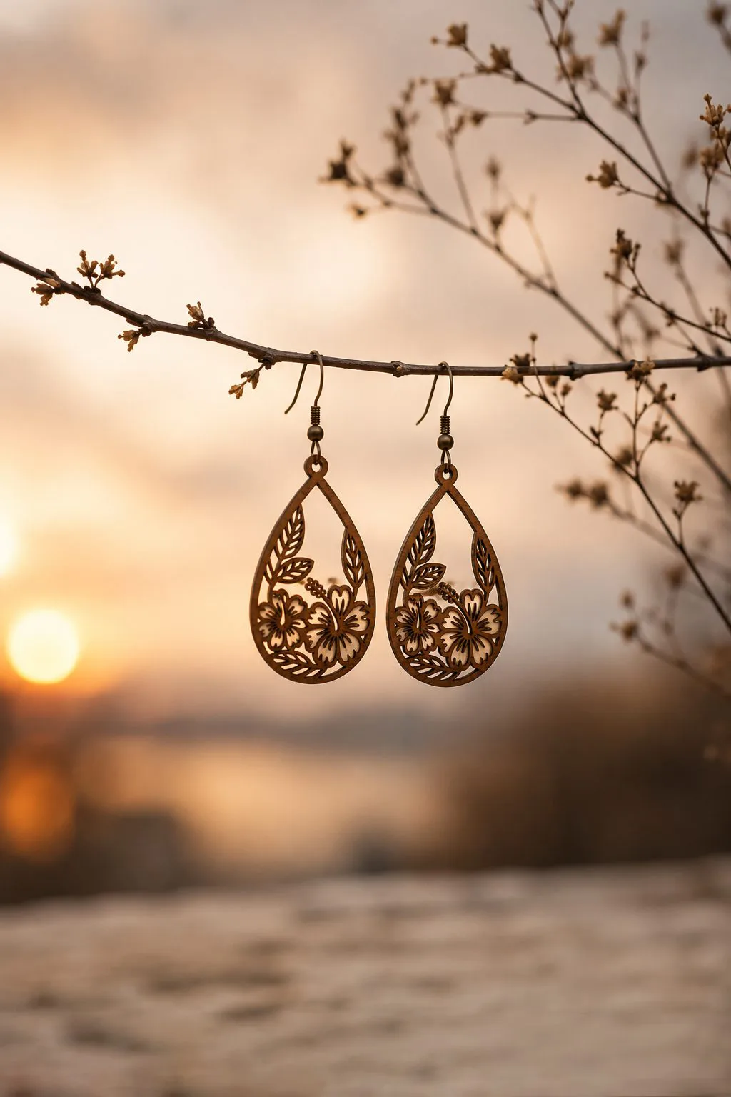 Summer Scene Earrings Laser Cut File — SVG laser cut file