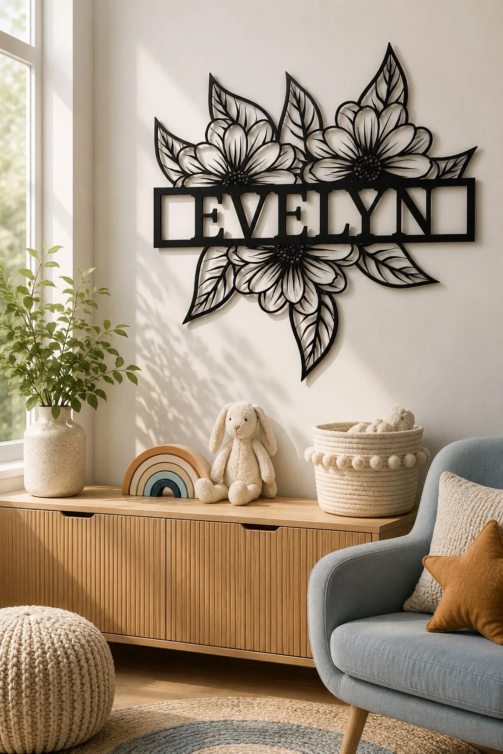 Flower Name Sign — Single Layout — SVG laser cut file