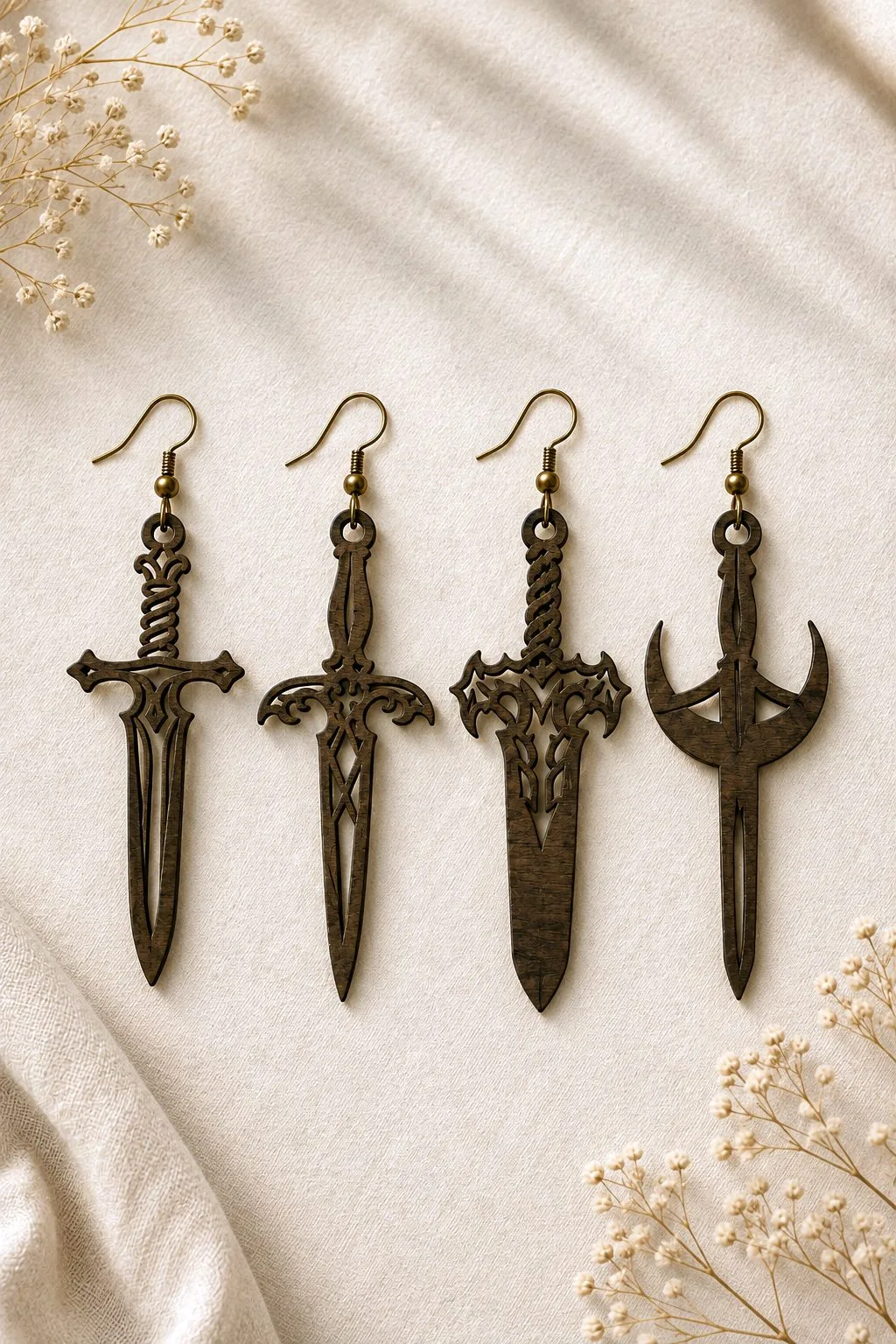 Sword & Dagger Earrings — SVG laser cut file